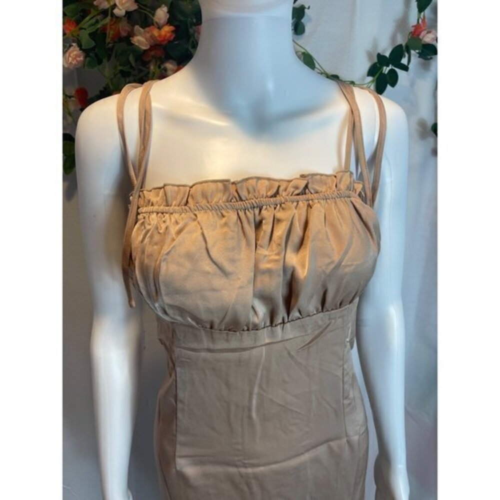 Petite Jane‎ Satin Mini Dress - Taupe Size Small RefFNB - Picture 4 of 9